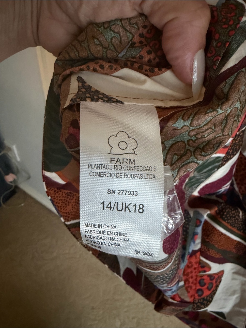 Farm Rio by Anthropologie V-Neck Floral Print Maxi Dress in Brown Multi - Picture 8 of 8